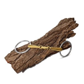 Esposita Water Snaffle Double Broken Bit Made of Brass Rings Made of Stainless Steel 14.5 cm