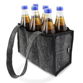 BP Bottle Bag Bottle Basket Bottle Carrier Made of Felt for up to 6 Bottles Men's Handbag