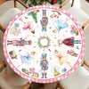 Nutcracker Round Christmas Tablecloth Pink Round Fitted Tablecloth with Elastic