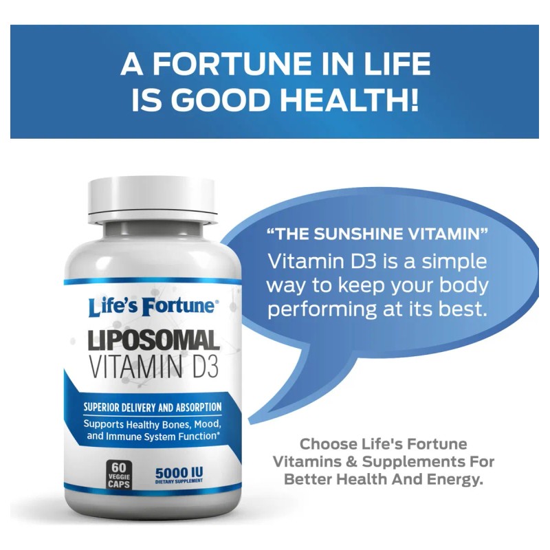 Lifes Fortune Vitamina D3 Liposomal 5000 Iu 60 Cpsulas