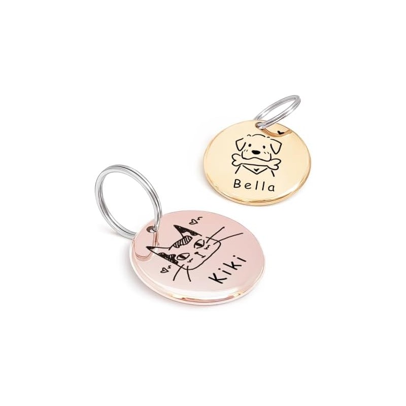 Diseño Original de Retrato para Placas de Identificación de Gato