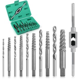 Yineaae Screw Extractor Set with HSS Drill Bit Set and Includes Tap Wrench [Extra Grippy], 5-Piece Left Extractor Set, Screw Remover, for Drilling and Removing Damaged Screws