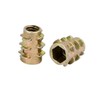 uxcell M4x10mm Hex Socket Threaded Insert Nuts Bronze Tone 100pcs