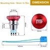 DMWD 1Pc 19mm Metal Latching Emergency Stop Push Button Switch