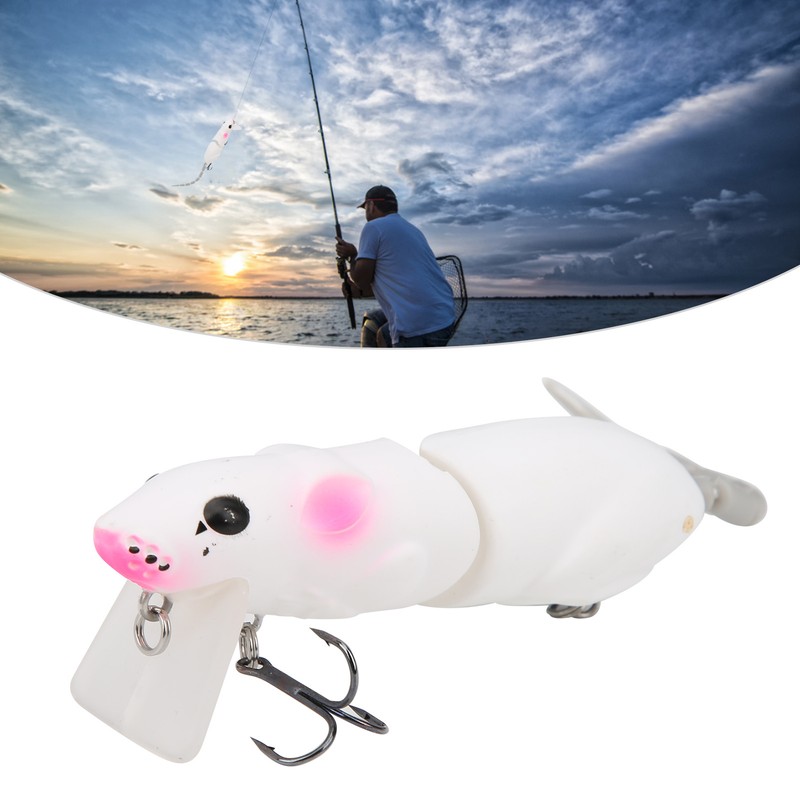 Artificial Simulation Mouse Shape Lure Bait Fishing Accessories with Treble