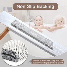 Shower Mat Non Slip Anti Mould: Bath Mats for Inside Bath- 53 x 53 cm Anti Slip Shower Mats for Inside Shower- Loofah Shower Mat Grey Square Washable Shower Matt for Elderly Wet Room Quick Dry