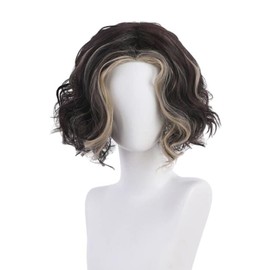 Full Wig, Men's Wig, Harajuku Style, Ash Brown Gradient Wig, Short, Middle Parting, Fashion, Harajuku, With Net, Natural, Unisex (A)