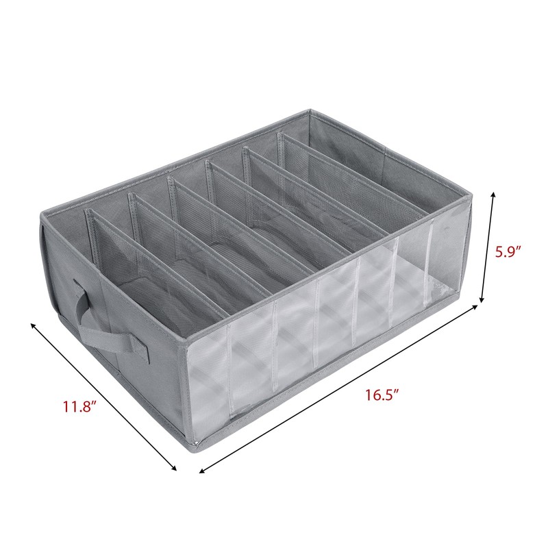 Zilink Upgraded Underwear Drawer Organizer with Support Board, Clear Drawer,