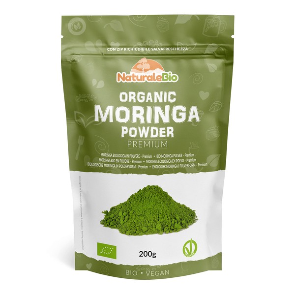 Organic Moringa Oleifera Leaf Powder - Premium Quality - 200g.