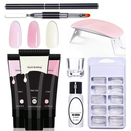 Nail Gel Kit 15ml Safe Reliable Quick Extension Extension Nail Building Gel Kit for Beginners for Nail Salon