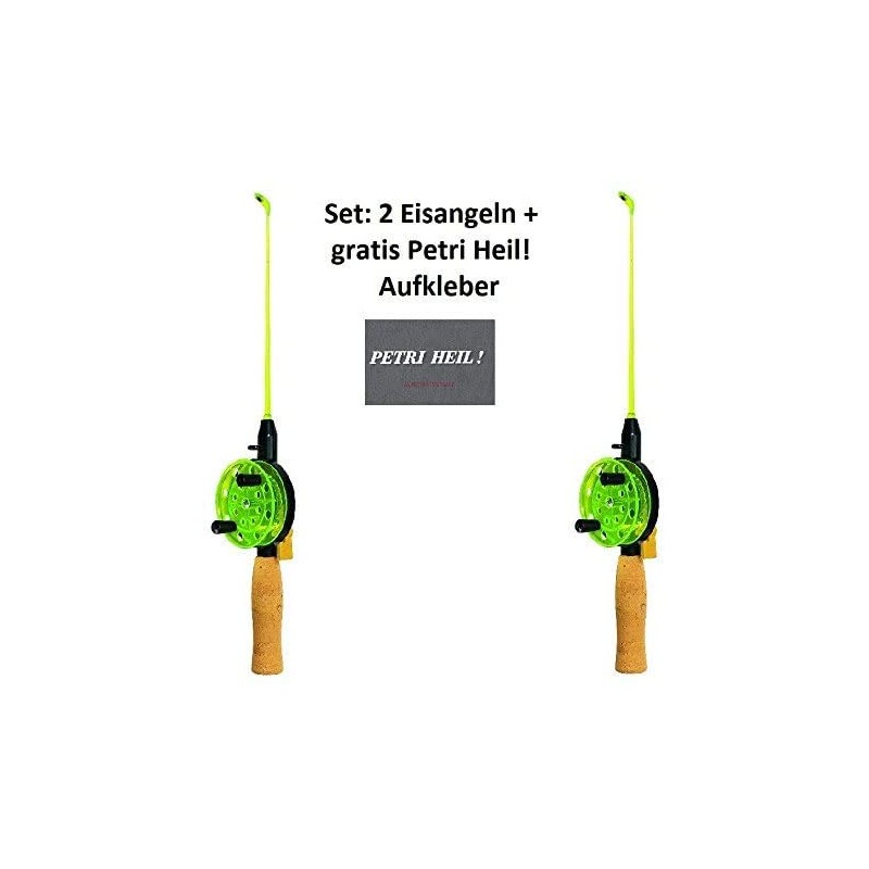Jenzi Ice Fishing Rod Set of 2 + Free Petri