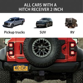 OUCPC Bling Trailer Hitch Cover with Black for Any 2" Receivers - Rubber Hitch Tube Cover Plug Cap