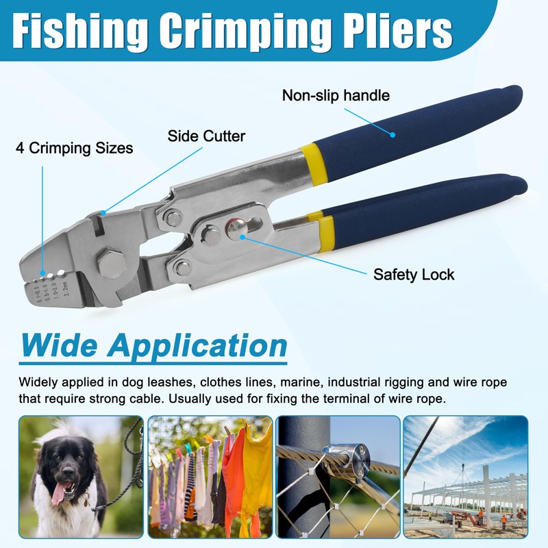 Fishing Crimping Tool Kit Stainless Steel Crimper Pliers + 590pcs