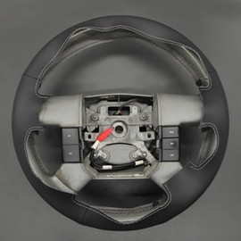 MEWANT Steering Wheel Cover for Ford F150 F250 F350 2004-2008 Hand-Stitched Microfiber Leather Steering Wheel Wrap