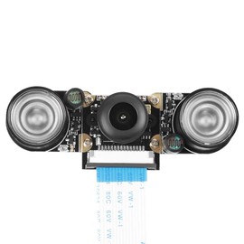 Bewinner 130°Viewing Angle Night Vision Camera Module Board for Raspberry Pi B 3/2 - with 2 Pcs Night Vision 850 Fill Lights - 5 Million Pixels, 2592 * 1944 Size Image Output