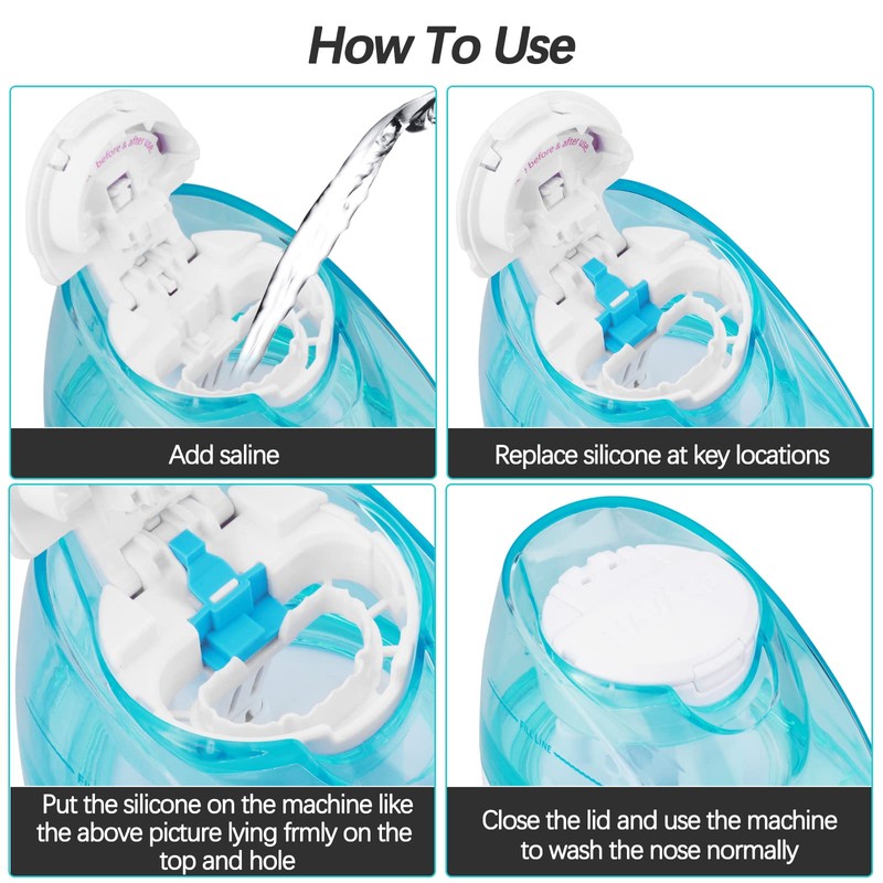ETCBNIU Silicone Saltwater Pods Refills Accessories Compatible with Navage Nasal