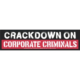 Crack Down on Corporate Criminals Magnetic Car Bumper Sticker Fridge Magnetic Surfaces Decal Magnet 9" by 2.4" (Large Magnet)