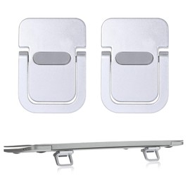 2PCS Mini Laptop Stand for Desk, Keyboard Stands, Portable Laptop Stand Foldable, Sleek Computer Notebook Holder, Portable Computer Keyboard Riser Fits Keyboards &10-17.3 Inch Laptops (Silver)