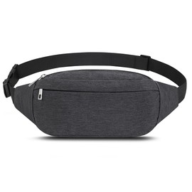 Belt Bag Bum Bag for Men and Women Hiking Fitness Bicycle Outdoor Sports Waist Bag Holiday Doggy Bag Money Pouch Pack, D1-dark grey
