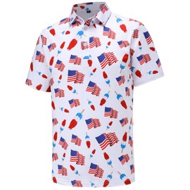 Mens Golf Polo Shirts Short Sleeve Performance Moisture Wicking Dry Fit Funny Golf Polo Shirts for Men
