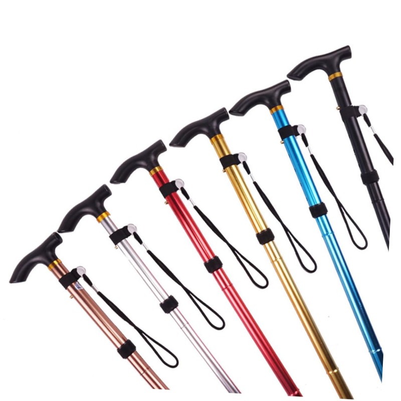 FOMIYES Foldable Adjustable Lightweight Trekking Pole Section Aluminium Alloy Anti-