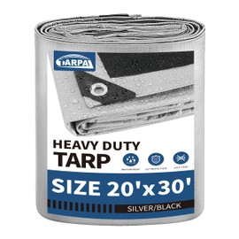 TARPAL 20x30 Feet Tarps Silver 10.5Mil Multipurpose Protective Cover Heavy Duty Tarp Waterproof,Snow or UV Protection,Durable Reinforced Edges