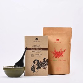 HM Herbal Me Dark Brown Natural Hair Color (200gm) | CERTIFIED 100% Natural by Ecocert Greenlife