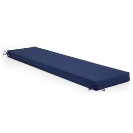 Warmiehomy Garden Bench Cushion 2 Seater, 100CM Waterproof Bench Seat Pad Long Bench Cushion Outdoor with Removable Cover & Non-Slip Straps, 8CM Thick Seat Cushions for Dining Bench Indoor(Blue)