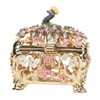 Peacock Trinket Boxes Hand Painted Finish Exquisite Beautiful Rhinestones Hinged