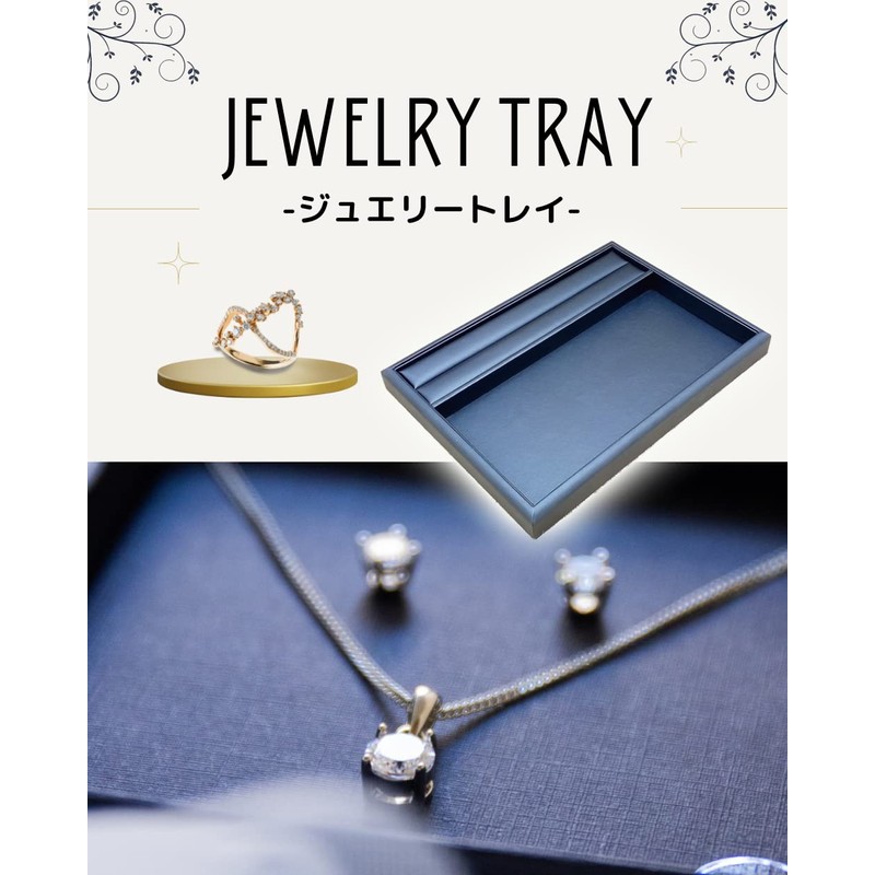 RegiProb Velour Accessory Tray Jewelry Tray with Ring Groove Display