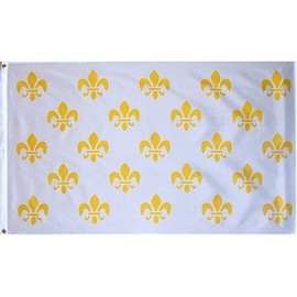 Bcn 3x5 Foot Polyester White Fleur De Lis Flag