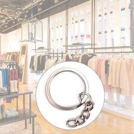 Kit de 100 Anillos de Llavero Plateados, Anillos de Llavero con Cadena, Piezas de Llavero y Conector, Accesorios Colgantes Redondos para Llavero de Bricolaje, Accesorios de