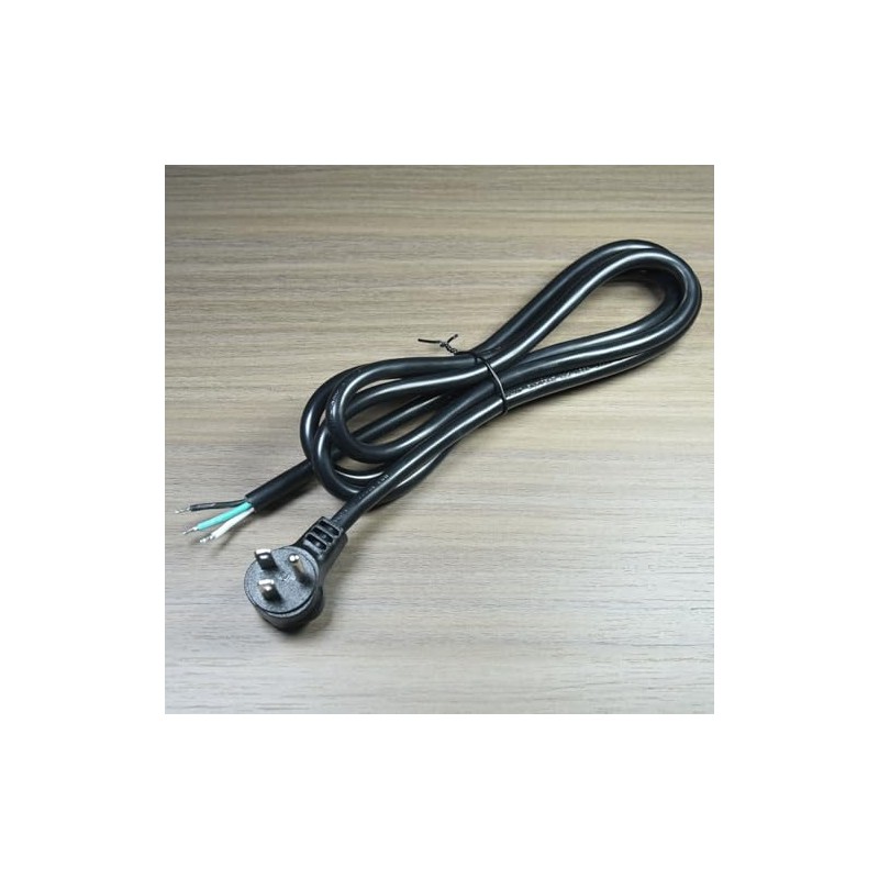 90 Degree Electrical Plug Replacement Power Cord with Open End