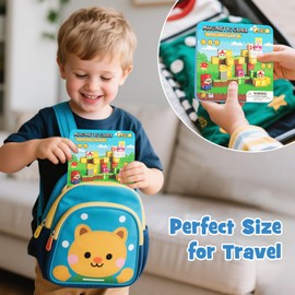 49PCS Magnetic Tiles Travel Toys for Kids Ages 4-8, Magnetic Building Blocks Adventure Set with Portable Iron Storage Box & Play Base, STEM Learning Activities for Toddlers 3-5