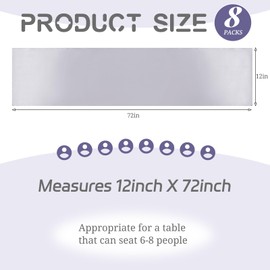 8 Pack Silver Table Runner 12 x 72 Inch Satin Table Runner for Rectangle Round Tables,Silver Table Runners for Wedding,Birthday Banquets Engagements Party Decoration