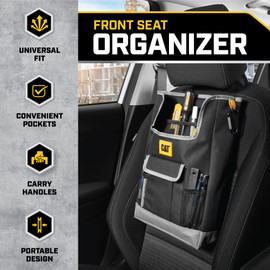 Cat® Car Seat Organizer for Cars Trucks SUVs, Removable Portable On-The-Go, Securely Attaches to Front or Rear Seats, Adjustable Straps, Car Accessories Compact Caddy for Travel Driving - Urban Camo