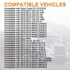 zayody Inlet & Outlet NOx Sensor Nitrogen Oxide Sensor Compatible with Volvo Truck D11 D13 D16 VHD VN VNL VNM VT Mack CHU GU7 GU8 LEU MP7 MP8 MRU Replacement for 22303390 22303391 5WK97366 5WK97367