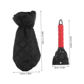 Mobestech 1set Ice Scraper Mitt with Gloves Snow Brush for Car Essentials Efficient Windshield Ice Removal Tool for Suvs and Trucks