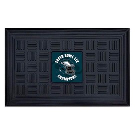 FANMATS 46238 2024-25 Super Bowl LIX Champions - Philadelphia Eagles Medallion Door Mat | Black | 19.5"x31.25" | Super Bowl LIX Champions Logo