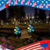 Woanger 4 Pcs Solar Flowers Cemetery Grave Decorations Outdoor LED