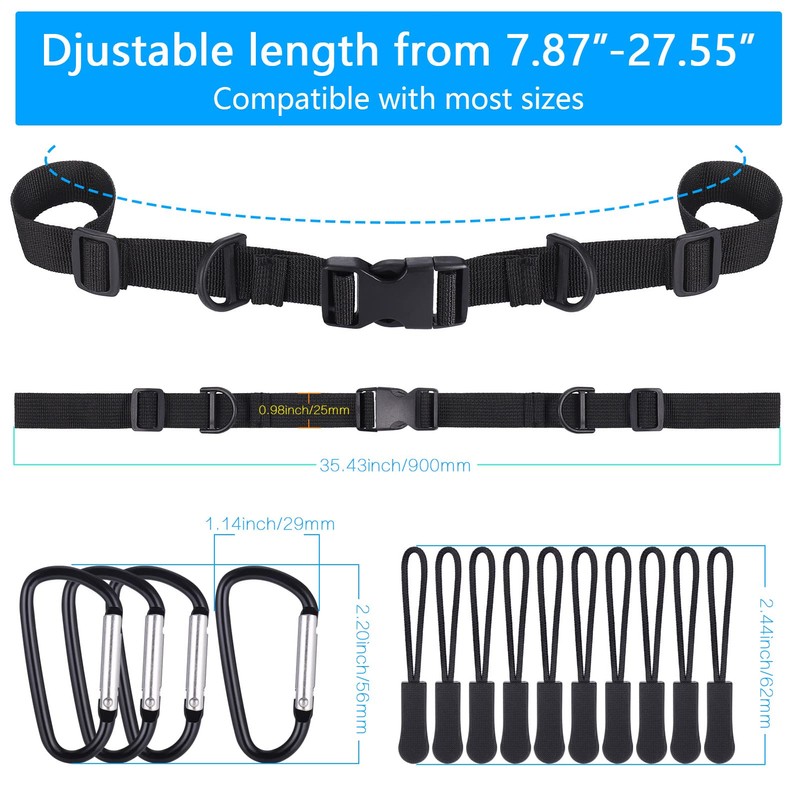 Zocipro 2Pcs Backpack Chest Strap, Adjustable Backpack Straps Belt with