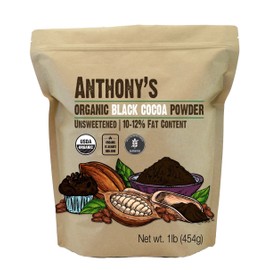 Anthony's Organic Black Cocoa Powder, 1 lb, Unsweetened, Dutch Processed, Gluten Free, Non GMO