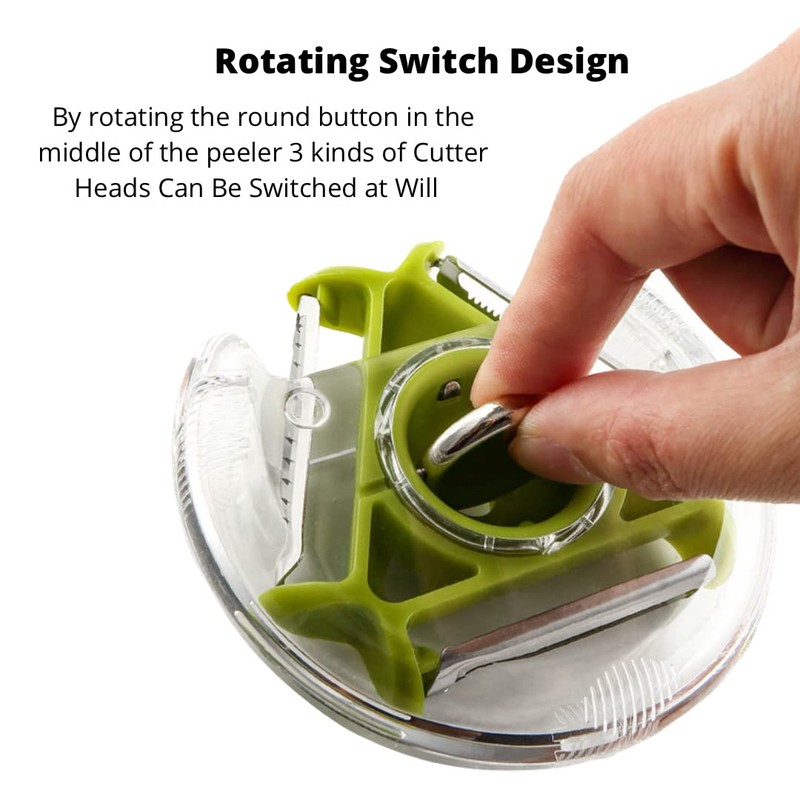 Apple Peeler “3 in 1” Multi-Functional Blades with a Button