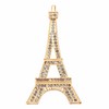 Gyn&Joy Gold Tone Clear Crystal Rhinestone Fashion Tower Brooch Pin