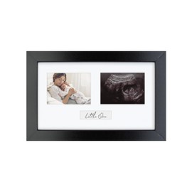 Baby Scan Multi Photo Frame, Holds 2 9.5x7cm Ultrasounds or Pictures, Plexi Glass, Wall Mounted Landscape or Portrait, Black