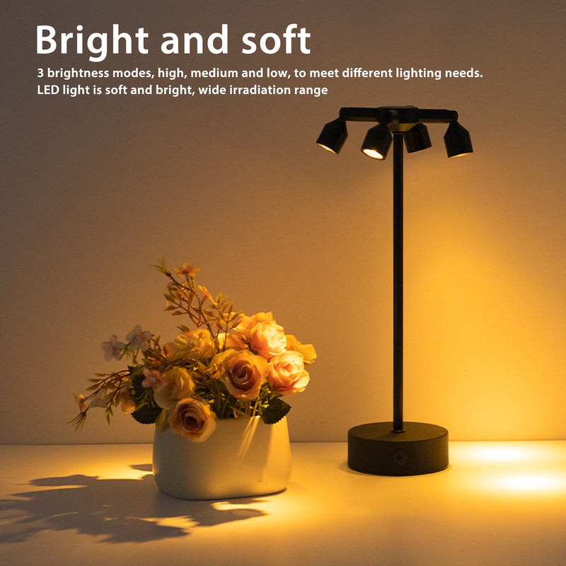 Modern LED Cordless Desk Lamp 3 Brightness Adjustable Touch Control