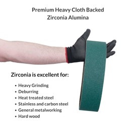 Red Label Abrasives 3 X 21 Inch 40 Grit Metal Grinding Zirconia Sanding Belts, 4 Pack