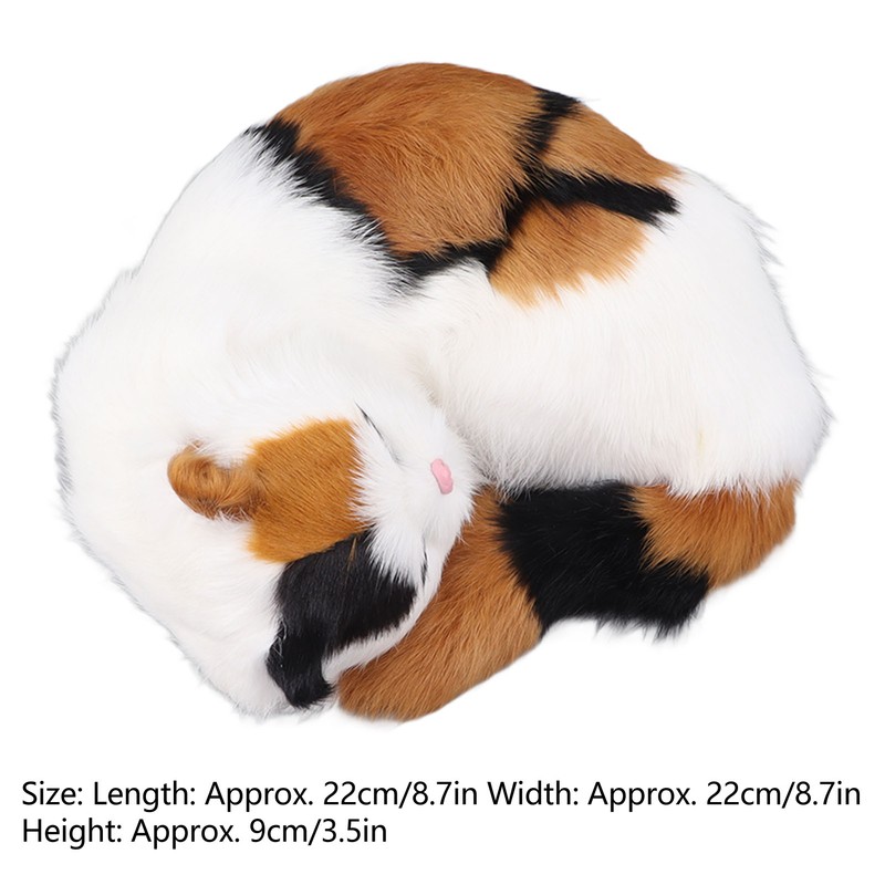 Fur Cat Figurine Simulation Innovative Hand Crafted Cute Fur Cat