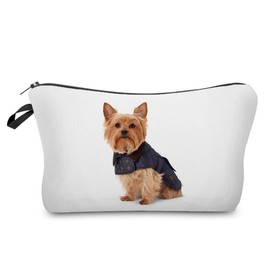 Livel lhood Yorkshire Terrier Puppy Makeup Bag Cute Small Makeup Organizer Bag Travel Toiletry Zipper Pouch Birthday Christmas Gift for Dog Lovers Yorkshire Terrier Cosmetic Bag for Women