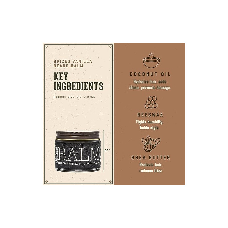 18.21 Man Made Beard Balm for Men, Spiced Vanilla, 2